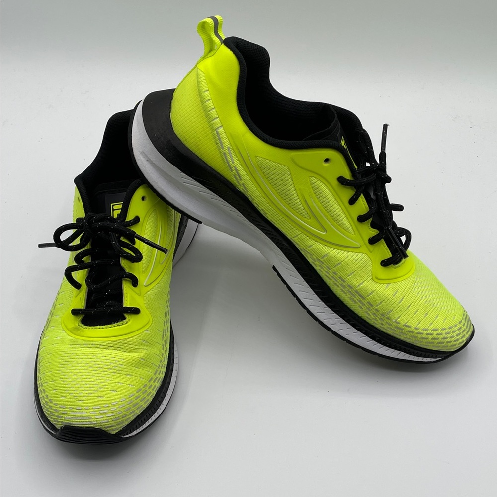 Fila PS Flow Women’s 9 Neon Yellow Black Running Shoes Athletic Racing Sneakers